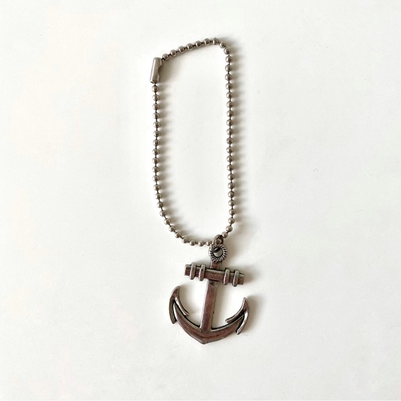 Silver Nautical Anchor Keychain Pendant - Picture 2 of 4